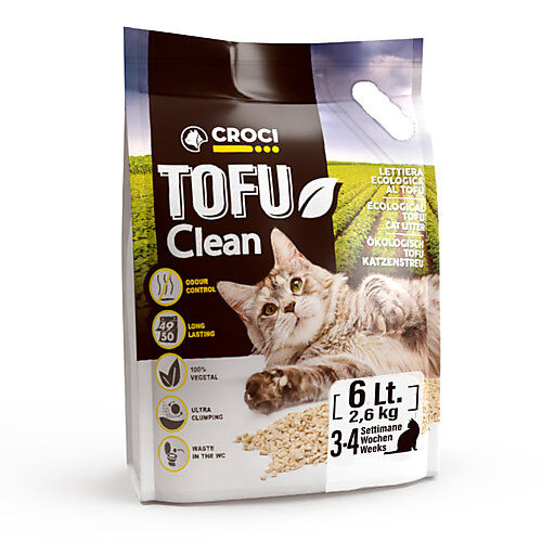 Croci - Liti&egrave;re Tofu Clean pour Chats - 6L/2,6Kg Image num&eacute;ro 1