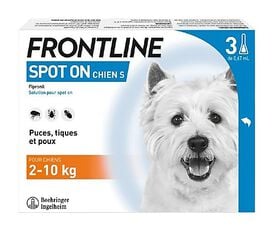 Frontline - Pipettes Antiparasitaire Spot On x3 pour Chiens