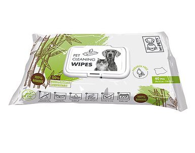 M-Pets - Lingettes Biodégradables 100% Bamboo - x40