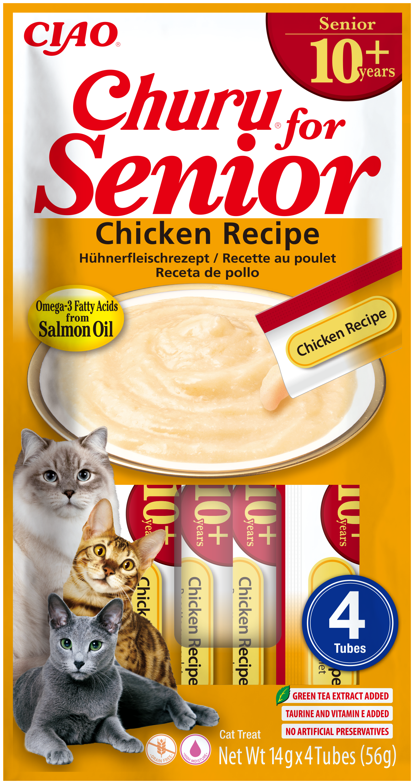 Inaba - Friandises Churu Senior en Pur&eacute;e au Poulet pour Chats - 4x14g Image num&eacute;ro 1