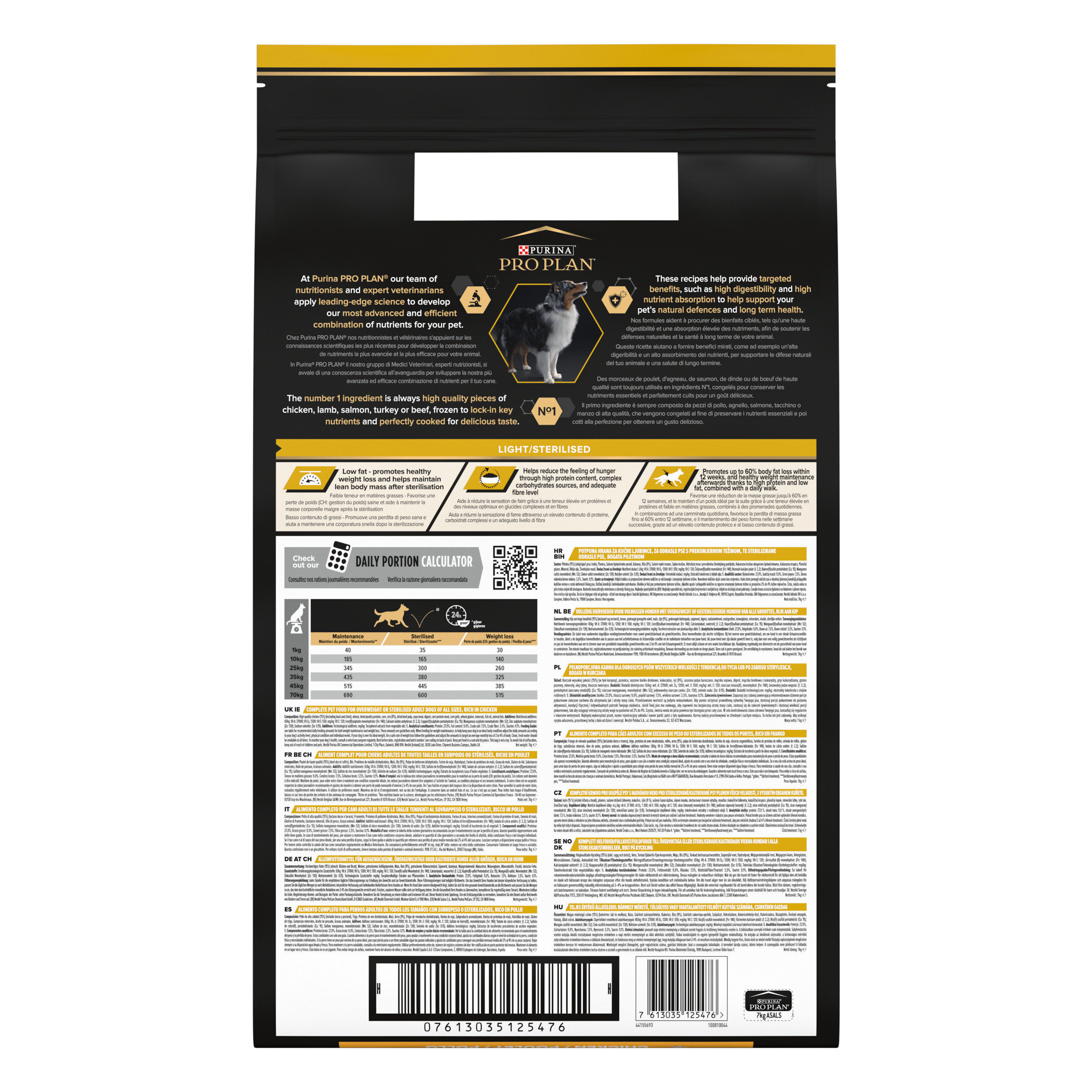 Pro Plan - Croquettes All Size Light Sterilised Poulet pour Chien - 7Kg Image num&eacute;ro 4