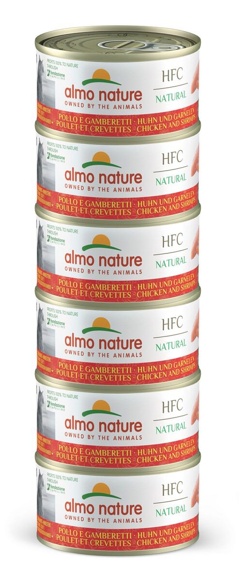 Almo Nature - Bo&icirc;te HFC Natural Poulet et Crevettes pour Chats - 6x70g Image num&eacute;ro 1