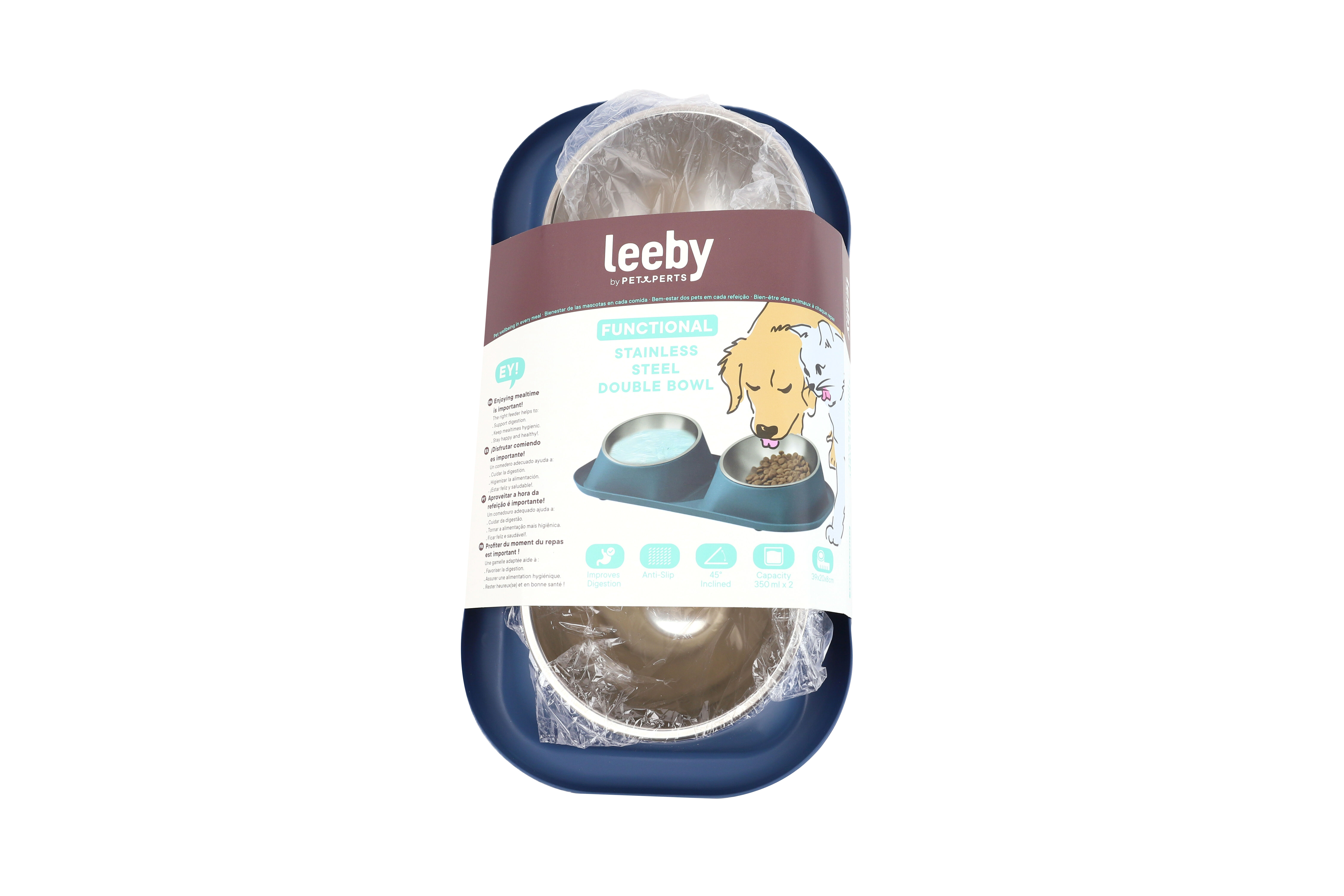 Leeby - Gamelle Double avec Bols Inox pour Chiens - 2x350ml Image num&eacute;ro 6