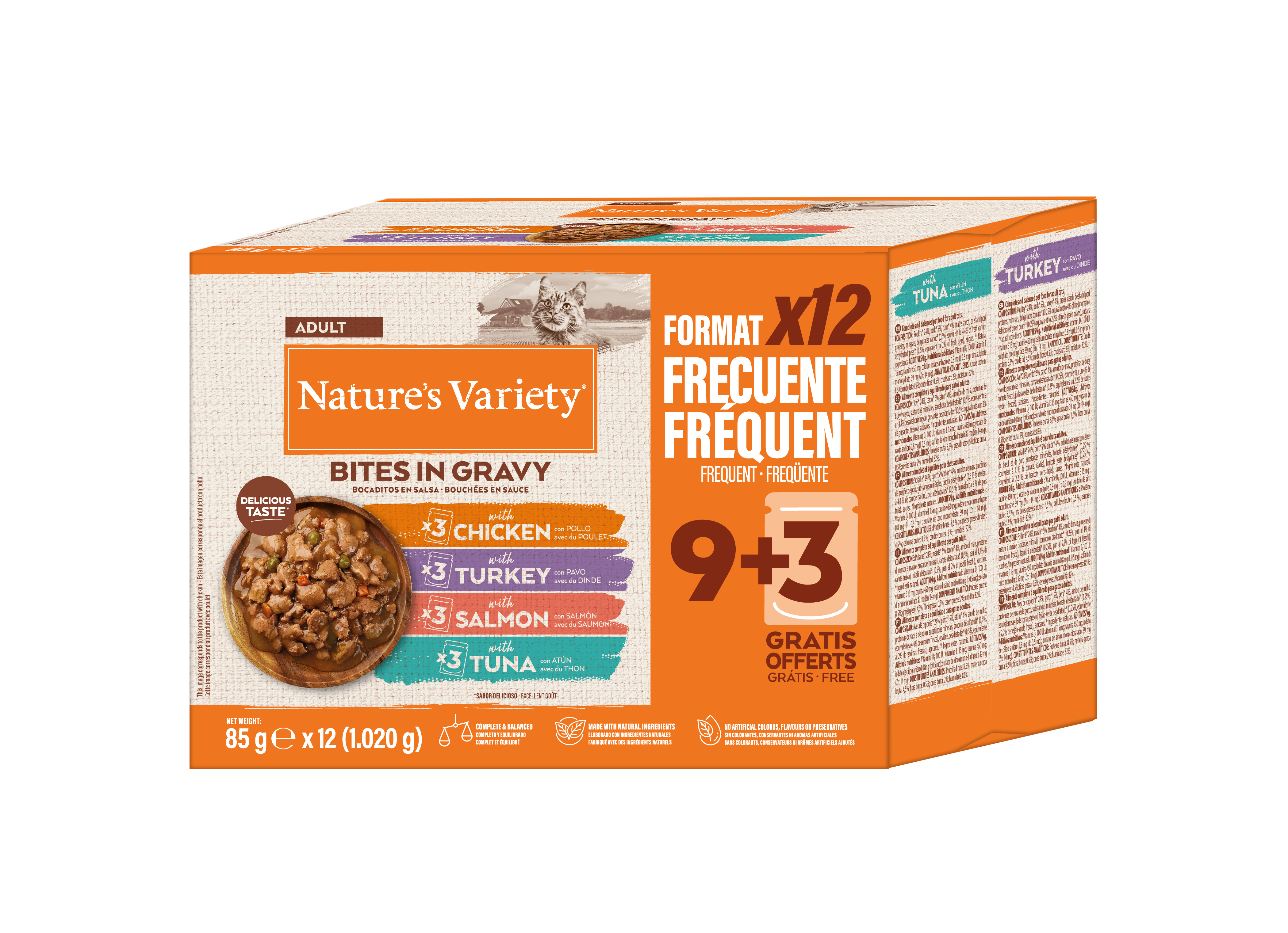 Nature's Variety - Pochon Bouch&eacute;es en Sauce Multipack Viandes et Poissons - 12x85g Image num&eacute;ro 5