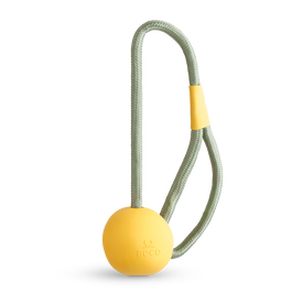 Beco - Jouet Corde + Balle en Caoutchouc Slinger Ball pour Chiens - Jaune