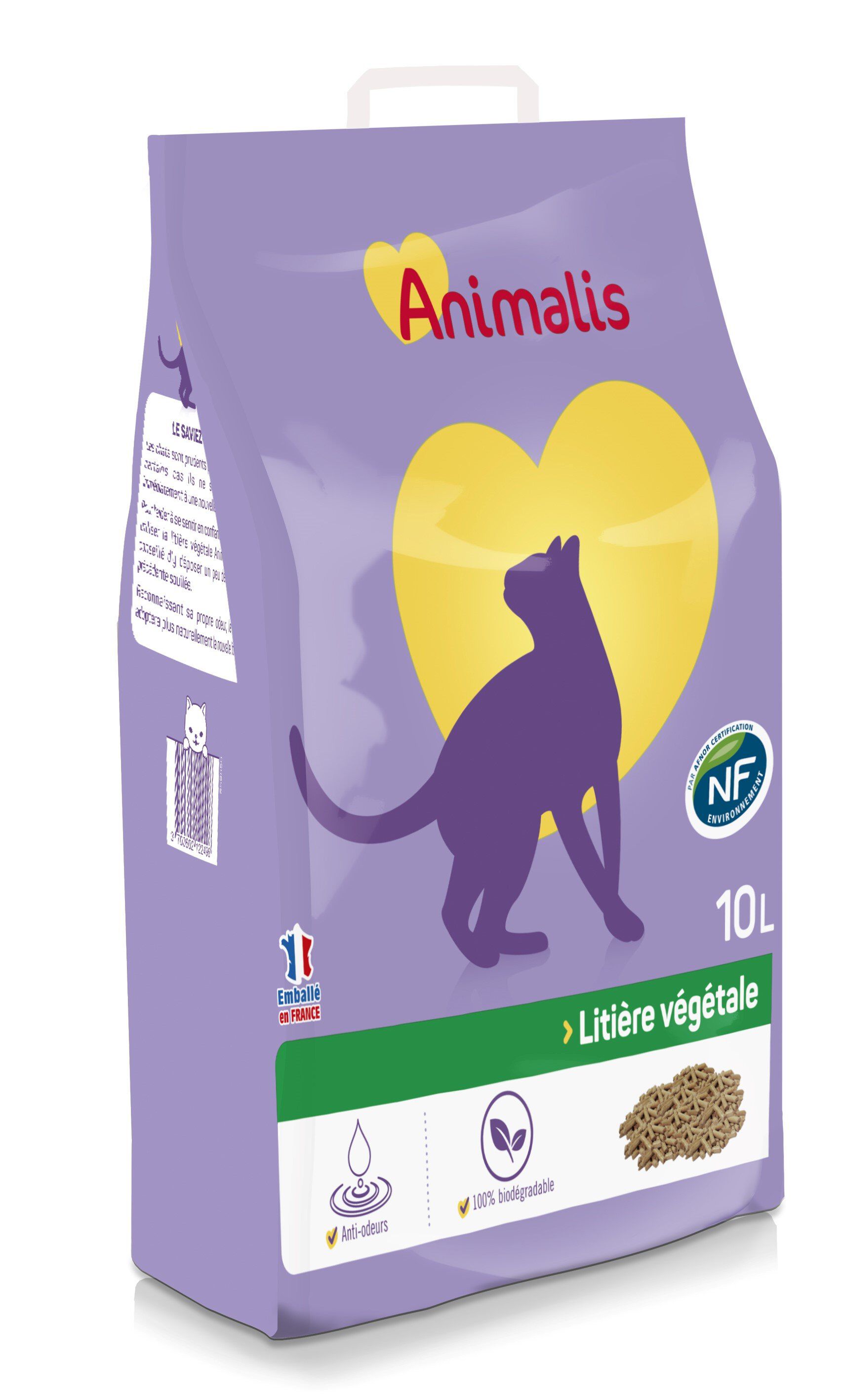 Animalis - Liti&egrave;re v&eacute;g&eacute;tale pour Chats - 10L Image num&eacute;ro 1