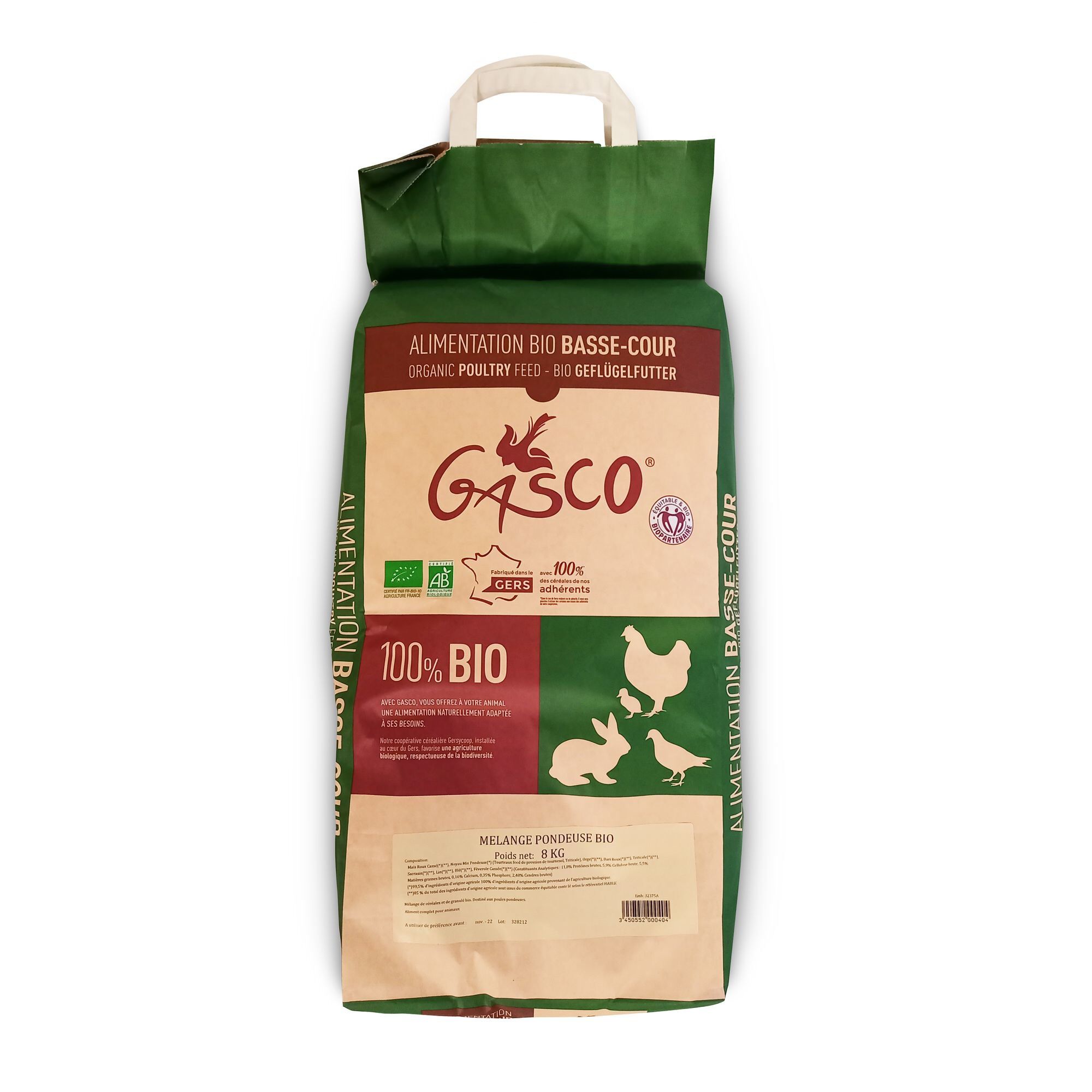 Gasco - M&eacute;lange de Graines Bio pour Poules Pondeuses - 8Kg Image num&eacute;ro 1