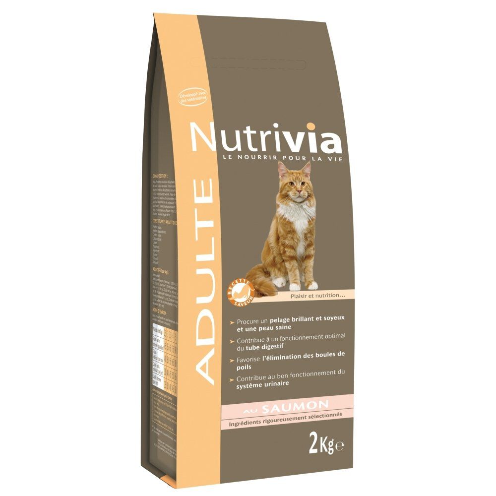 Nutrivia - Croquettes au Saumon pour Chat Adulte - 2Kg Image num&eacute;ro 1