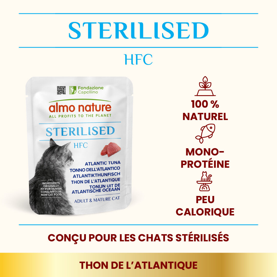 Almo Nature - Pochon HFC Sterilised Thon de l'Atlantique pour Chats - 50g Image num&eacute;ro 2