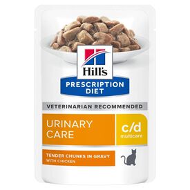 Hill's - Sachet Repas Prescription Diet C/D Urinary Care Multicare au Poulet pour Chats - 12x85g