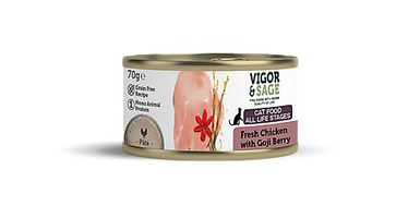 Vigor & Sage - Pâtée Baie de Goji et Poulet pour Chat - 70g