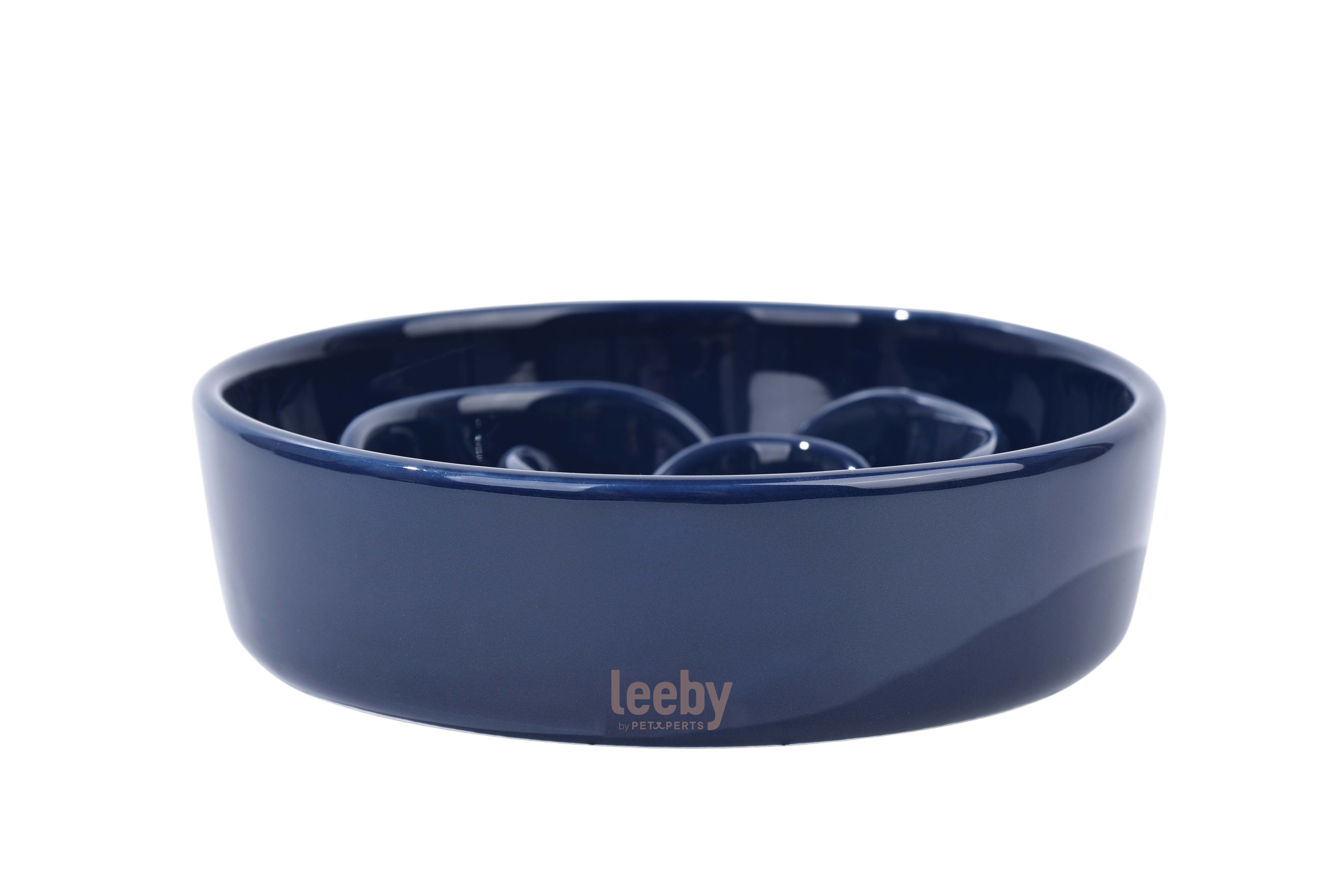Leeby - Gamelle Anti-Glouton Design Bleu en C&eacute;ramique Pour Chiens - 300ml Image num&eacute;ro 1