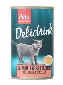 Pets Unlimited - Boîte Delidrink Bouillon au Saumon pour Chat - 135ml