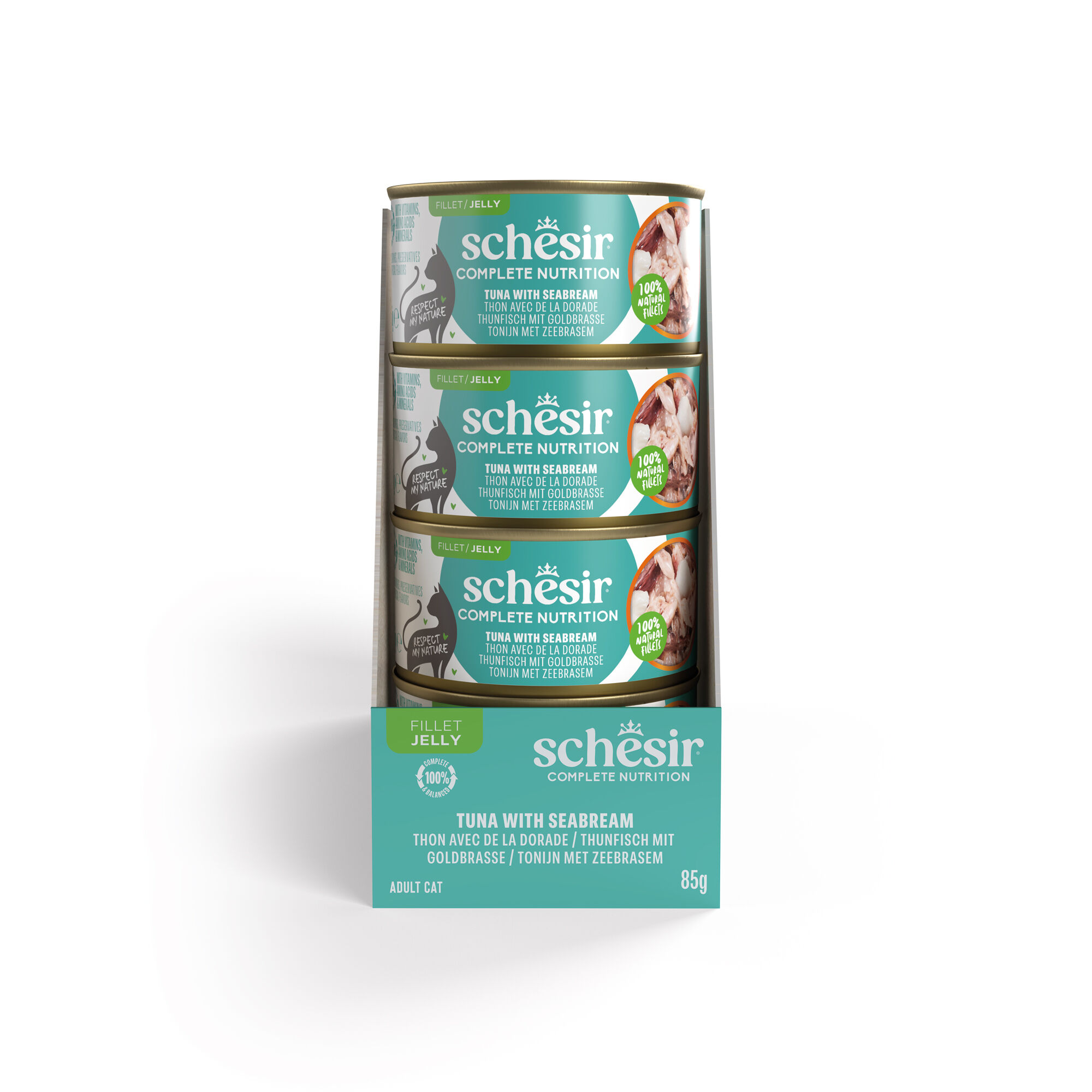 Schesir - Bo&icirc;te P&acirc;t&eacute;e Thon avec Dorade en Gel&eacute;e pour Chat - 85g Image num&eacute;ro 4