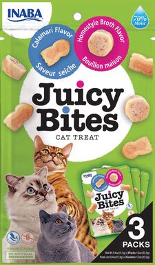 Inaba - Friandises Juicy Bites Seiche et Bouillon pour Chats - 3x11,3g