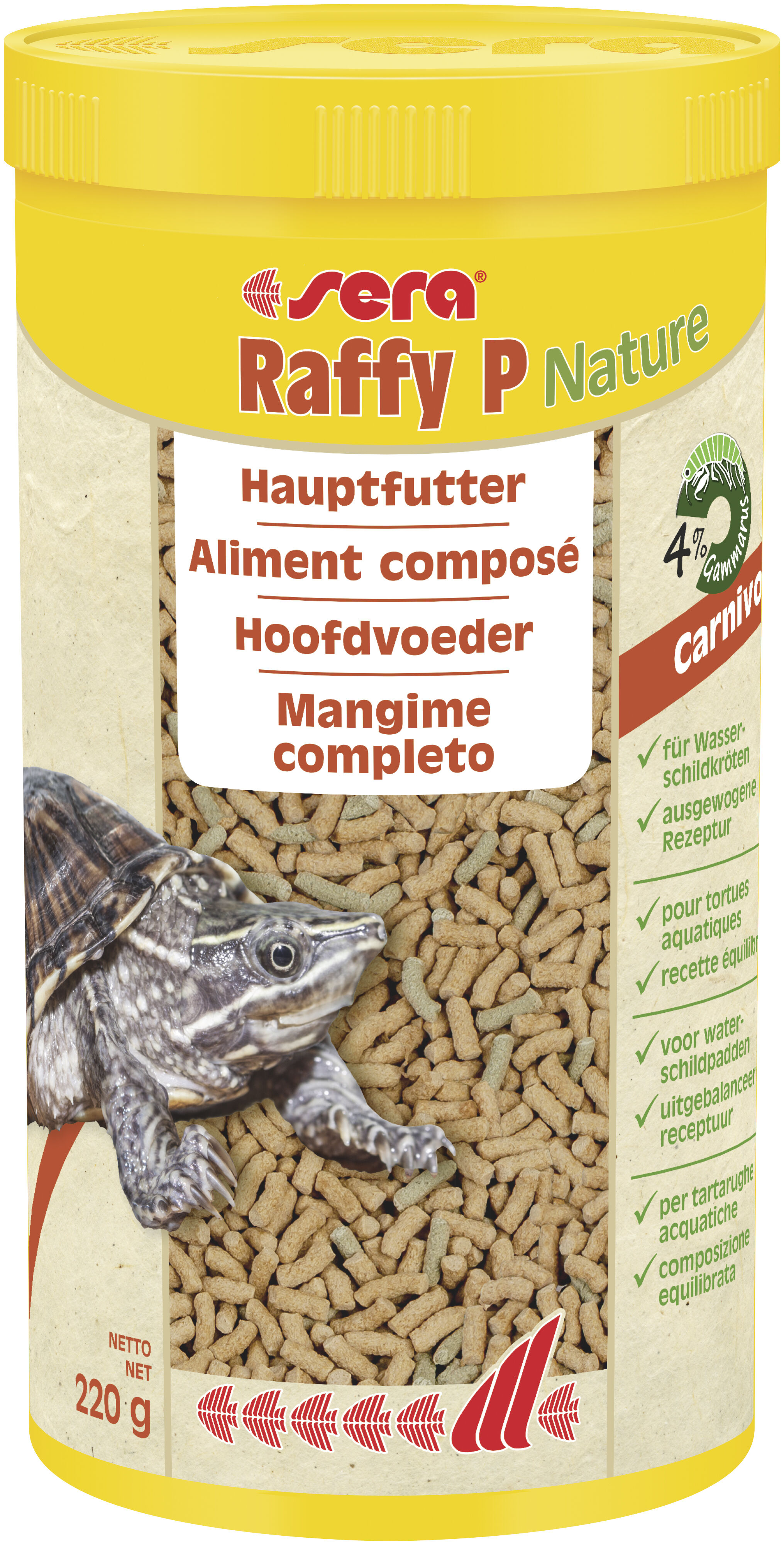 Sera - Aliment Raffy P Nature en Granul&eacute;s pour Tortues Aquatiques - 220g Image num&eacute;ro 1