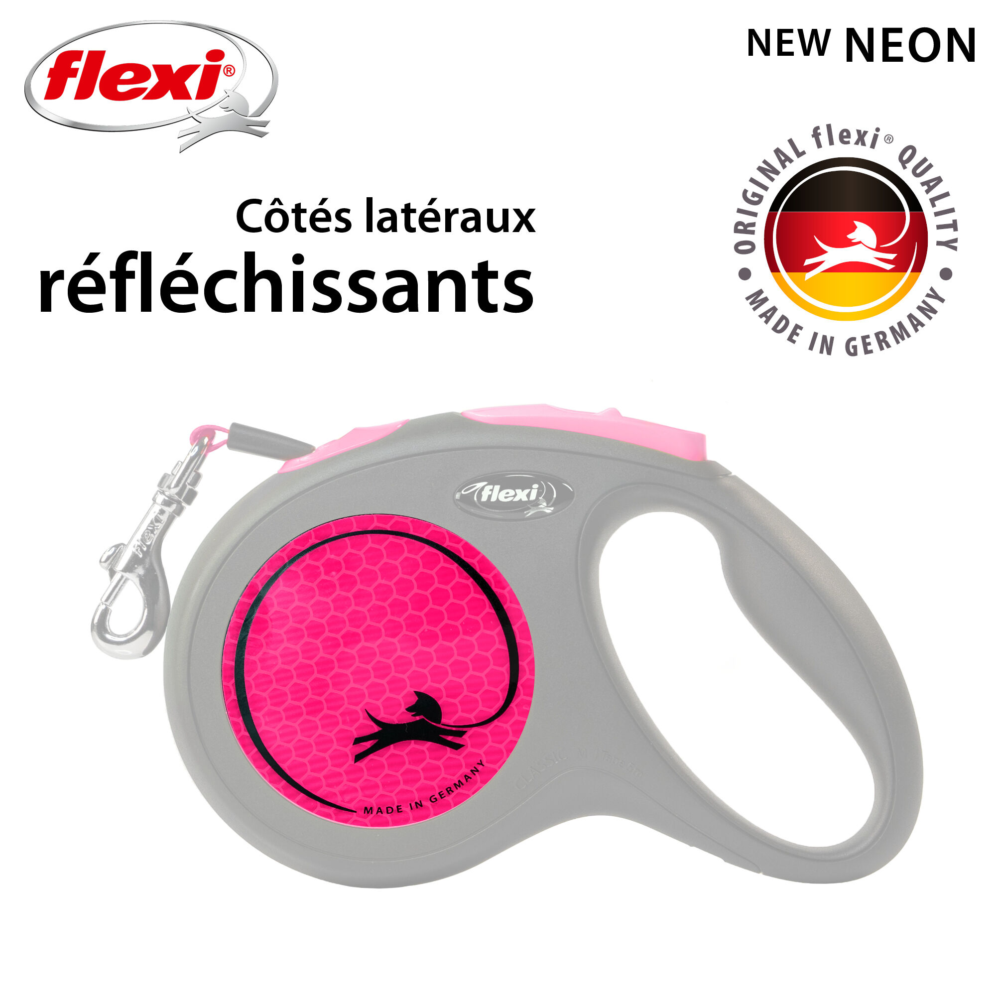 Flexi - Laisse Enrouleur Neon Sangle Rose - M/5m Image num&eacute;ro 6