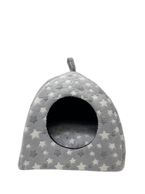 Leeby - Igloo Imprim&eacute;s Etoiles pour Chat - Gris