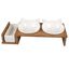 Duvoplus - Ecuelle Double Dinner Blanc et Bois pour Chat - 41,5cm Indicateur image numéro 1