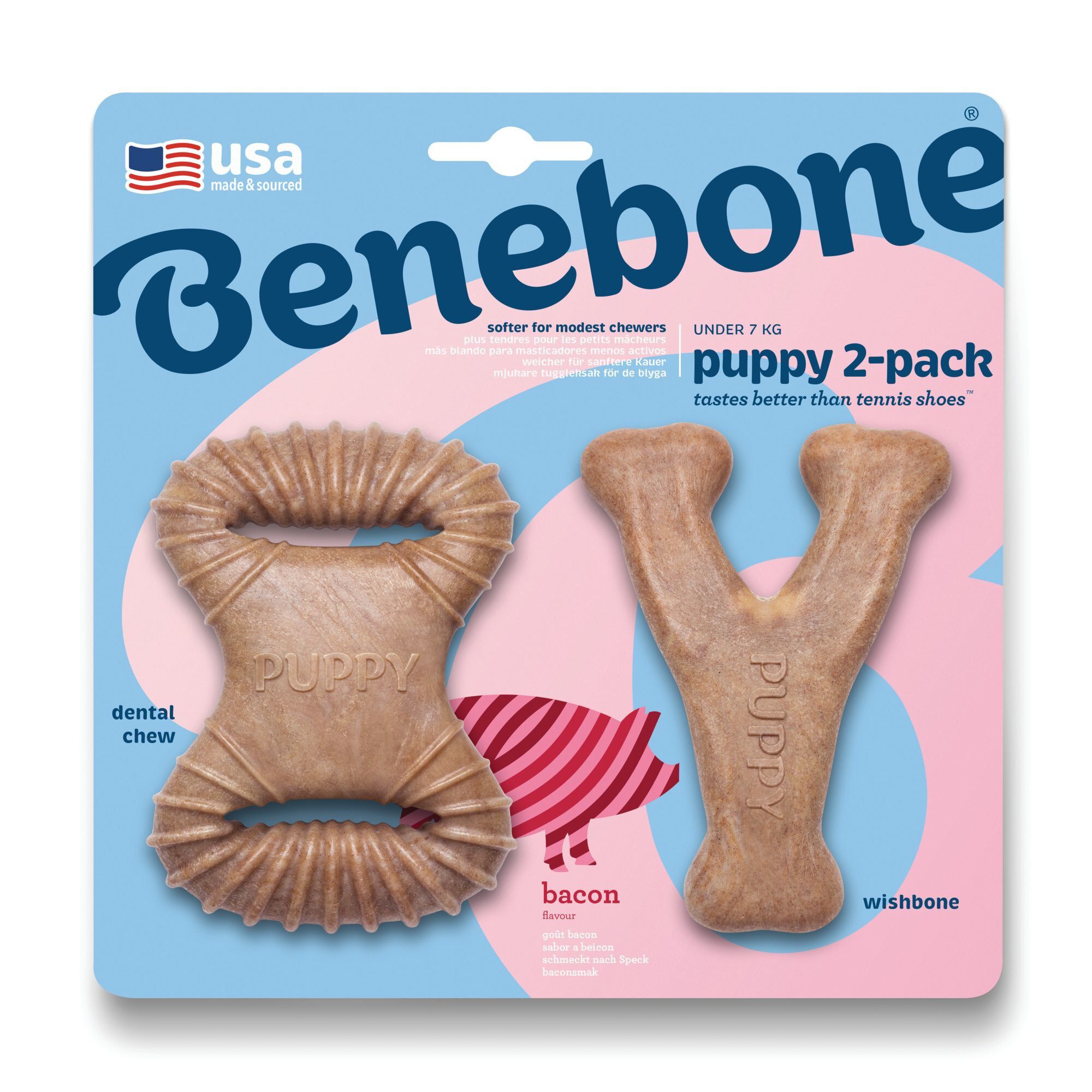 Benebone - Jouet Puppy Pack Dental Chew-Wishbone Bacon Image num&eacute;ro 1
