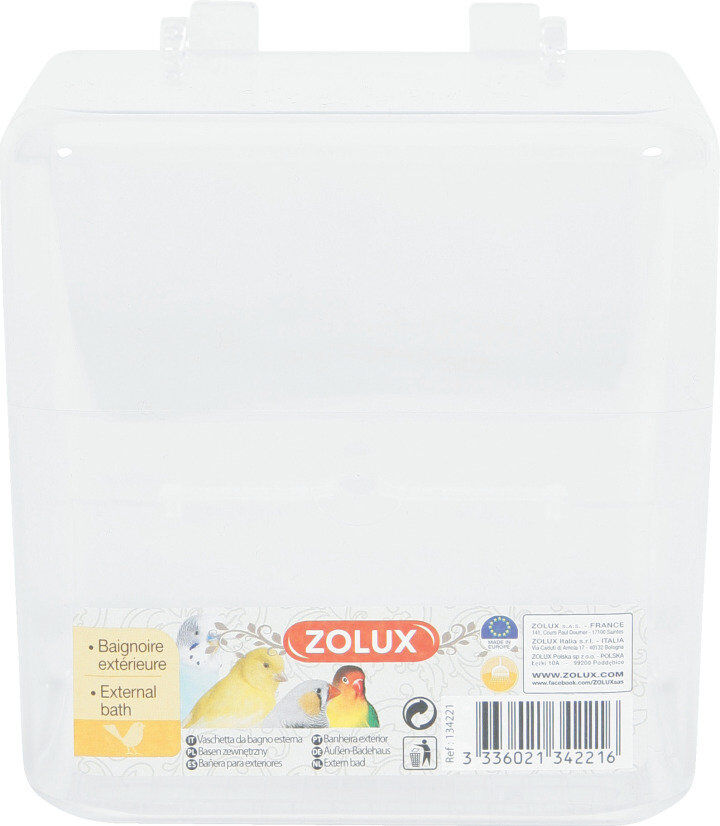 Zolux - Baignoire Ext&eacute;rieure Transparent pour Oiseaux Image num&eacute;ro 1