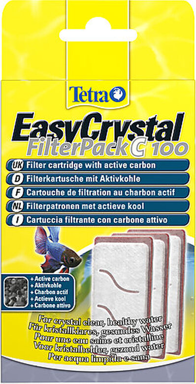 Tetra - Cartouche de Filtration au Charbon EasyCrystal FilterPack C 100 pour Aquarium Tetra Cascade Globe image number null