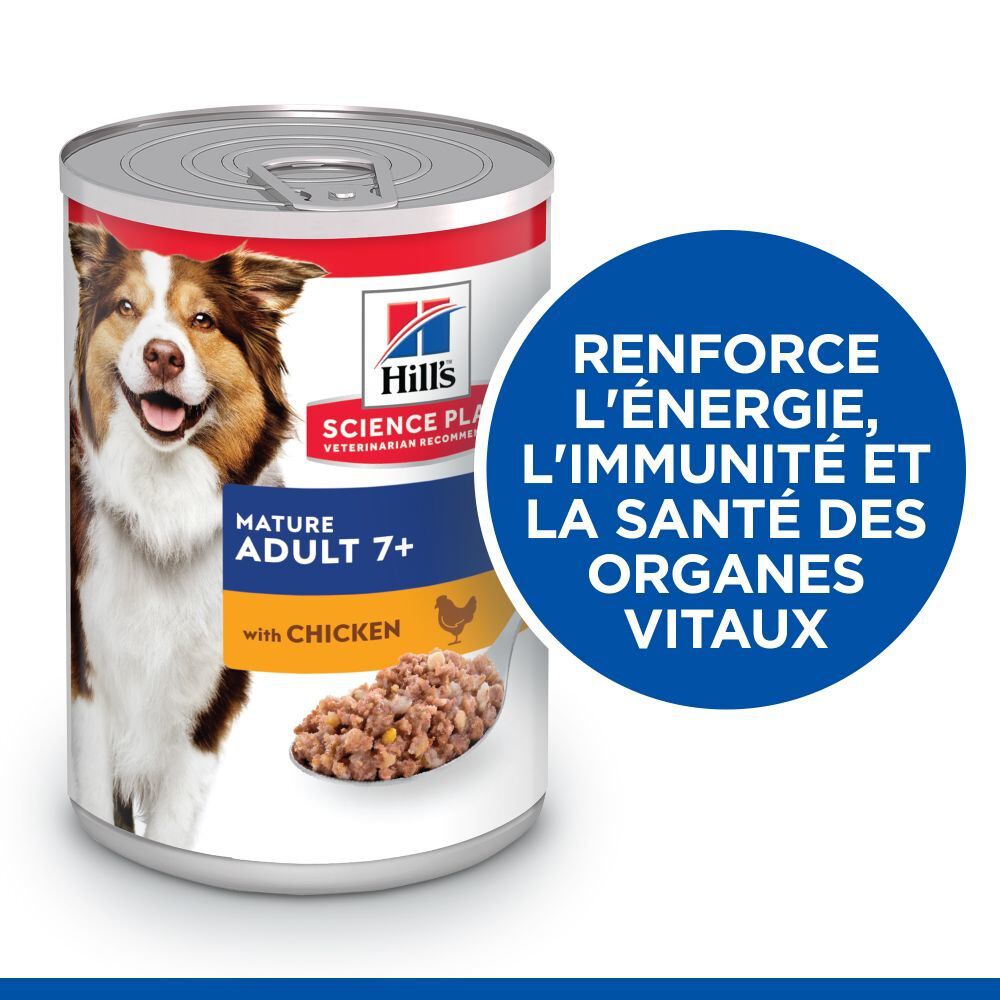 Hill's Science Plan - Mature Adult Bo&icirc;te pour Chien &Acirc;g&eacute; Poulet - 370 GR Image num&eacute;ro 3