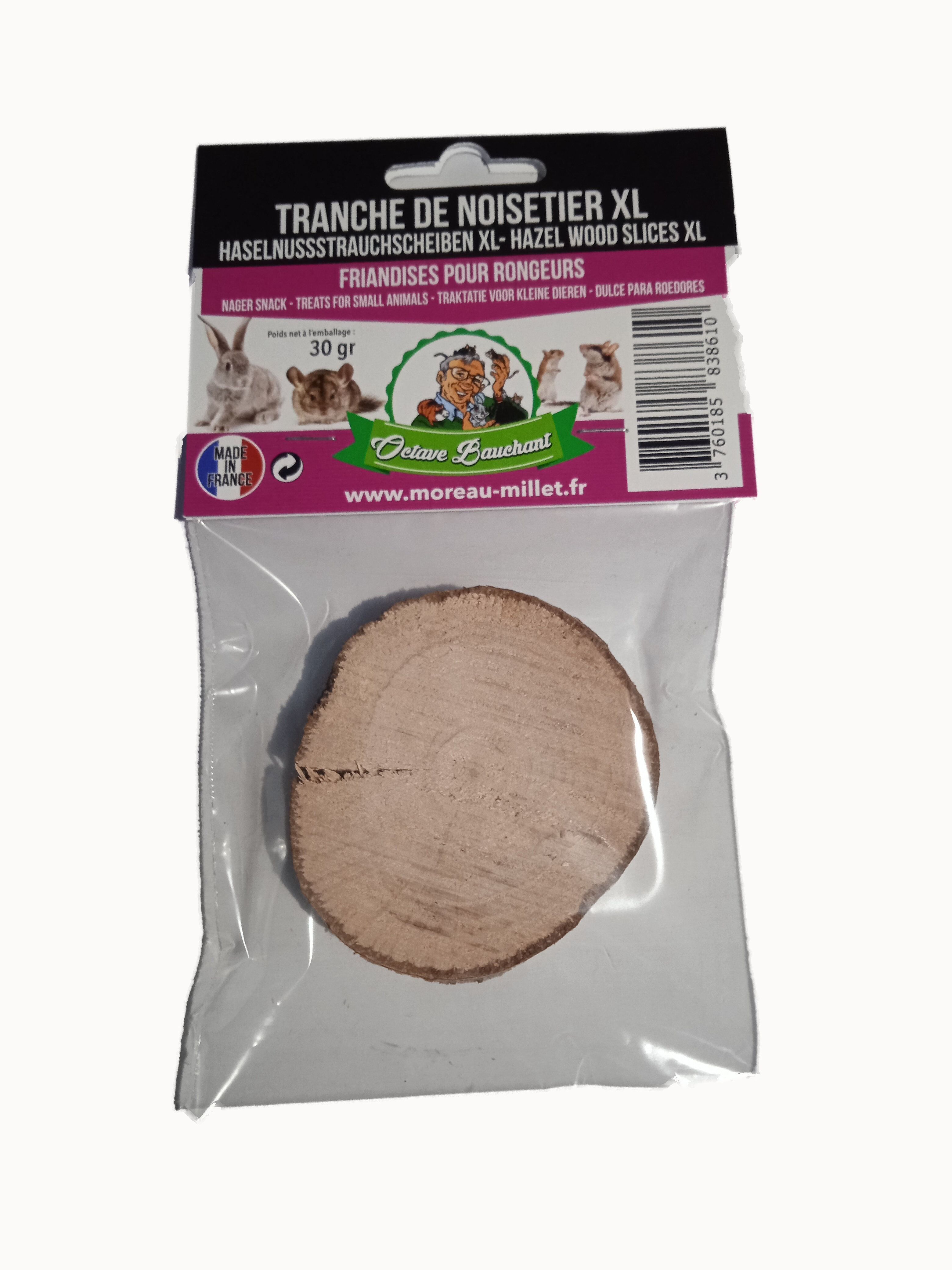 Octave Bauchant - Tranche de noisetier XL pour Rongeurs - 30g Image num&eacute;ro 1