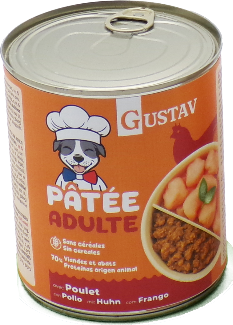 Bubimex - P&acirc;t&eacute;e GUSTAV au Poulet pour Chiens Adultes - 800g Image num&eacute;ro 1