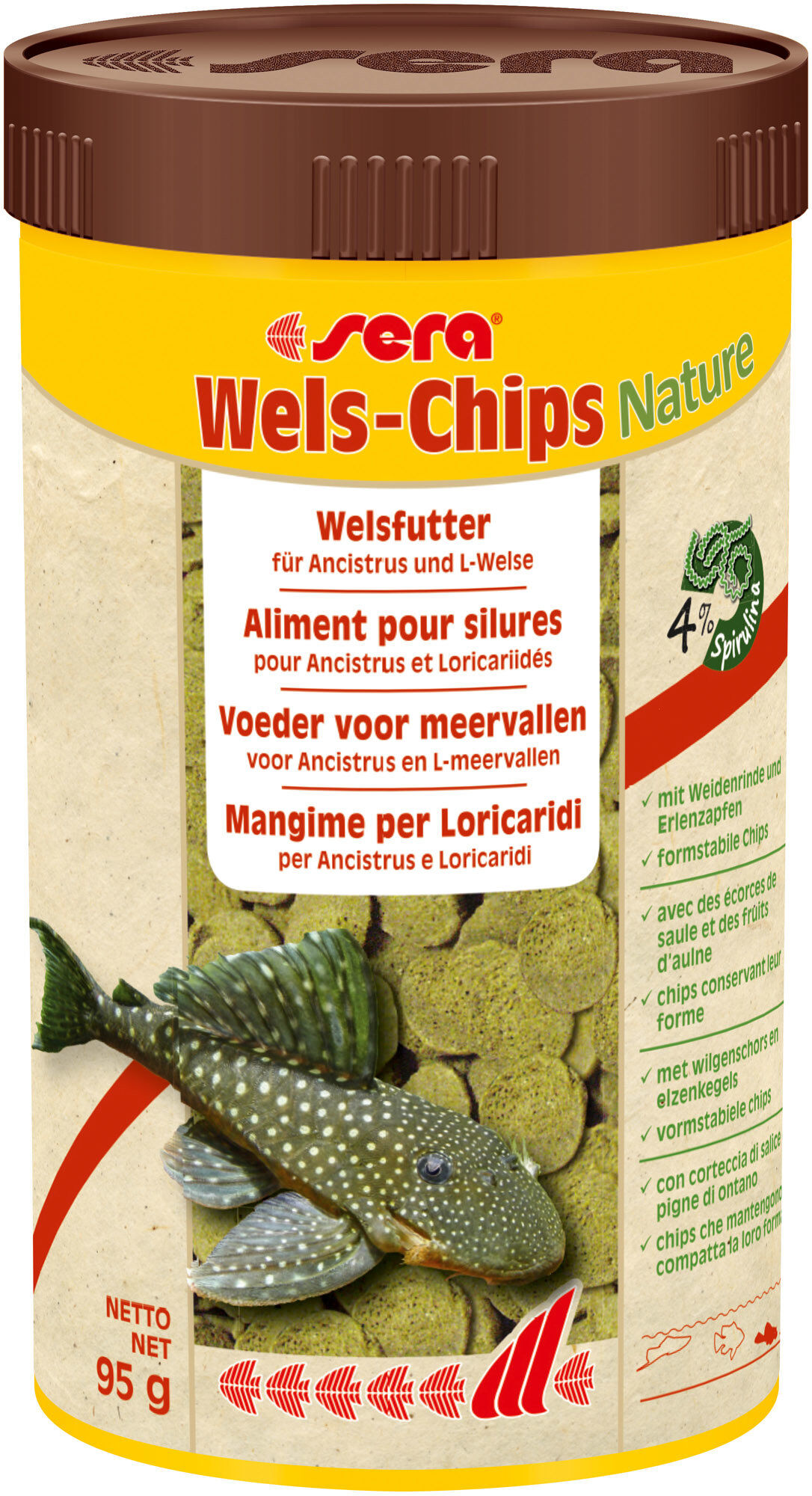 Sera - Aliments en Chips Wels-Chips pour Ancistrus et Silures - 250ml Image num&eacute;ro 1