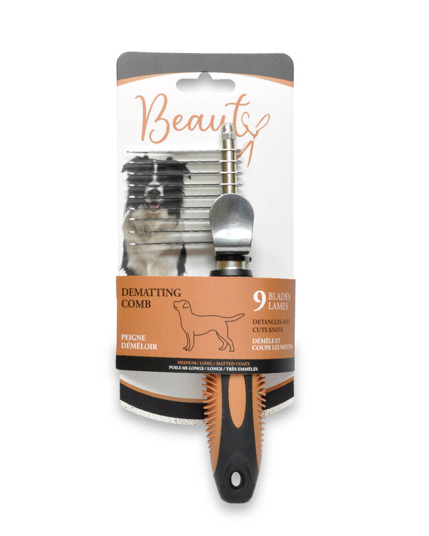 Beauty - Peigne Démêloir 9 Lames pour Chiens - 19cm Image numéro 2 Beauty - Peigne Démêloir 9 Lames pour Chiens - 19cm Image numéro 2