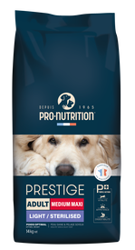 Pro-Nutrition - Croquettes Prestige Adult Medium Maxi Light Sterilised pour Chiens - 14Kg