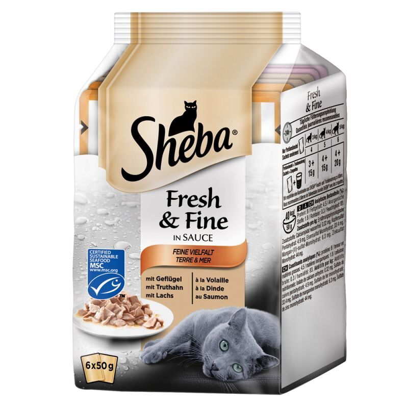 Sheba - Sachets D&eacute;lices du Jour en Sauce Terre et Mer pour Chat - 6x50g Image num&eacute;ro 1