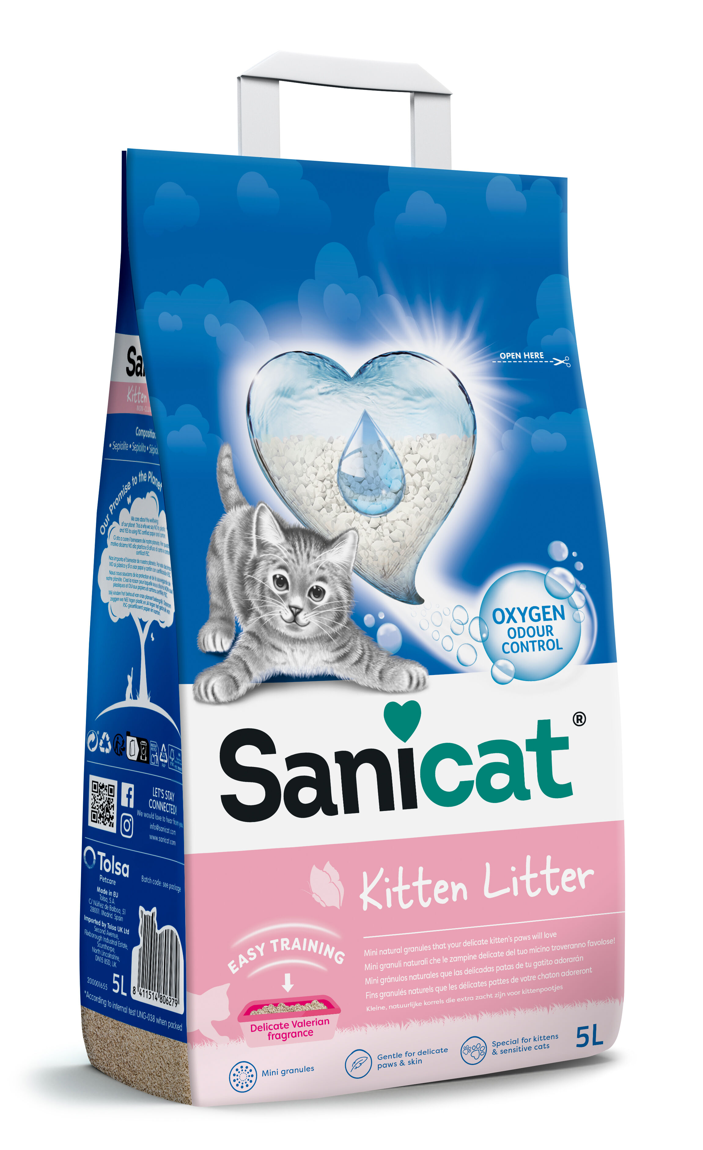 Sanicat - Liti&egrave;re Kitten &agrave; Base d'Argile Naturelle pour Chatons - 5L Image num&eacute;ro 1