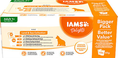 Iams - Boite Sachets Humides Delights Terre "Land Collection" en Gelée pour Chats - 72x85g