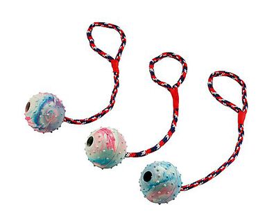 Kerbl - Balle et sa corde pour chien - 30 cm Ø6 cm 3pcs