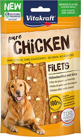 Vitakraft - Friandises Pure Chicken Filets + Dés de Fromage pour Chiens - 80g