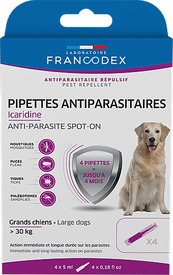Francodex - Pipettes Antiparasitaires Icardine pour Grands Chiens - x4