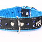 Yogipet - Collier Bulldog Cuir Crystal T55 39/50cm pour Chien - Bleu image number null
