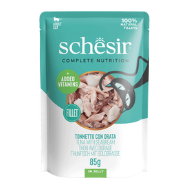 Schesir - Sachet en Gel&eacute;e Complete Nutrition Thon avec Dorade pour Chats - 85g