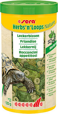 Sera - Friandises Herbs'n'Loops avec des Herbes pour Reptiles Herbivores - 1L