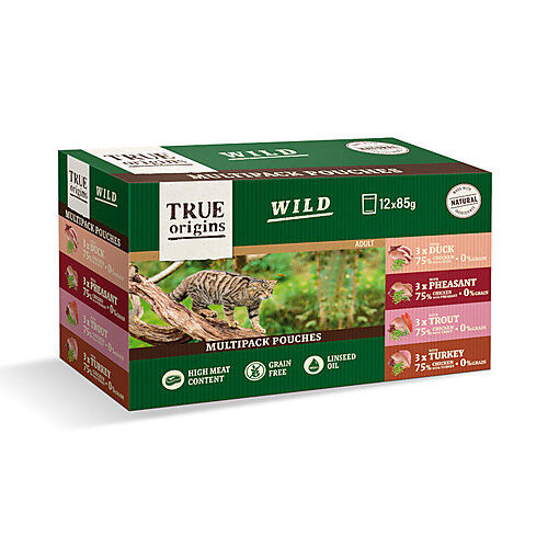 True Origins Wild - Multipack Sachets de Filets en Sauce pour Chats Adultes - 12x85g Image num&eacute;ro 1