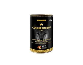 Comme Un Roi - Pâtée au Canard Enrichi de Carottes Pommes et Millet pour Chien - 400g