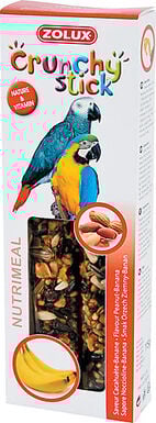 Zolux - Friandises Crunchy Stick Cacahuète et Banane pour Perroquets - 115g