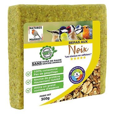 Natures Market - Graisse Végétale aux Noix pour Oiseaux des Jardins - 300g