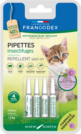 Francodex - Pipettes Antiparasitaires Répulsives pour Chatons - x4