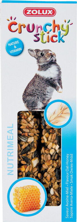 Zolux - Friandises Crunchy Stick Avoine et Miel pour Lapin - 115g Image numéro 2 Zolux - Friandises Crunchy Stick Avoine et Miel pour Lapin - 115g Image numéro 2