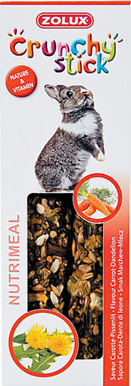 Zolux - Friandises Crunchy Stick Carotte et Pissenlit pour Lapin - 115g image number null