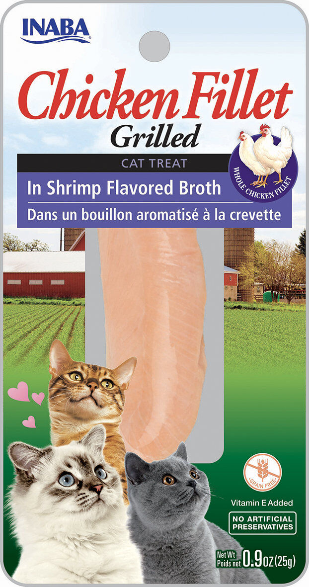 Inaba - Friandises Filet de Poulet Grill&eacute; Bouillon &agrave; la Crevette pour Chats - 15g Image num&eacute;ro 1