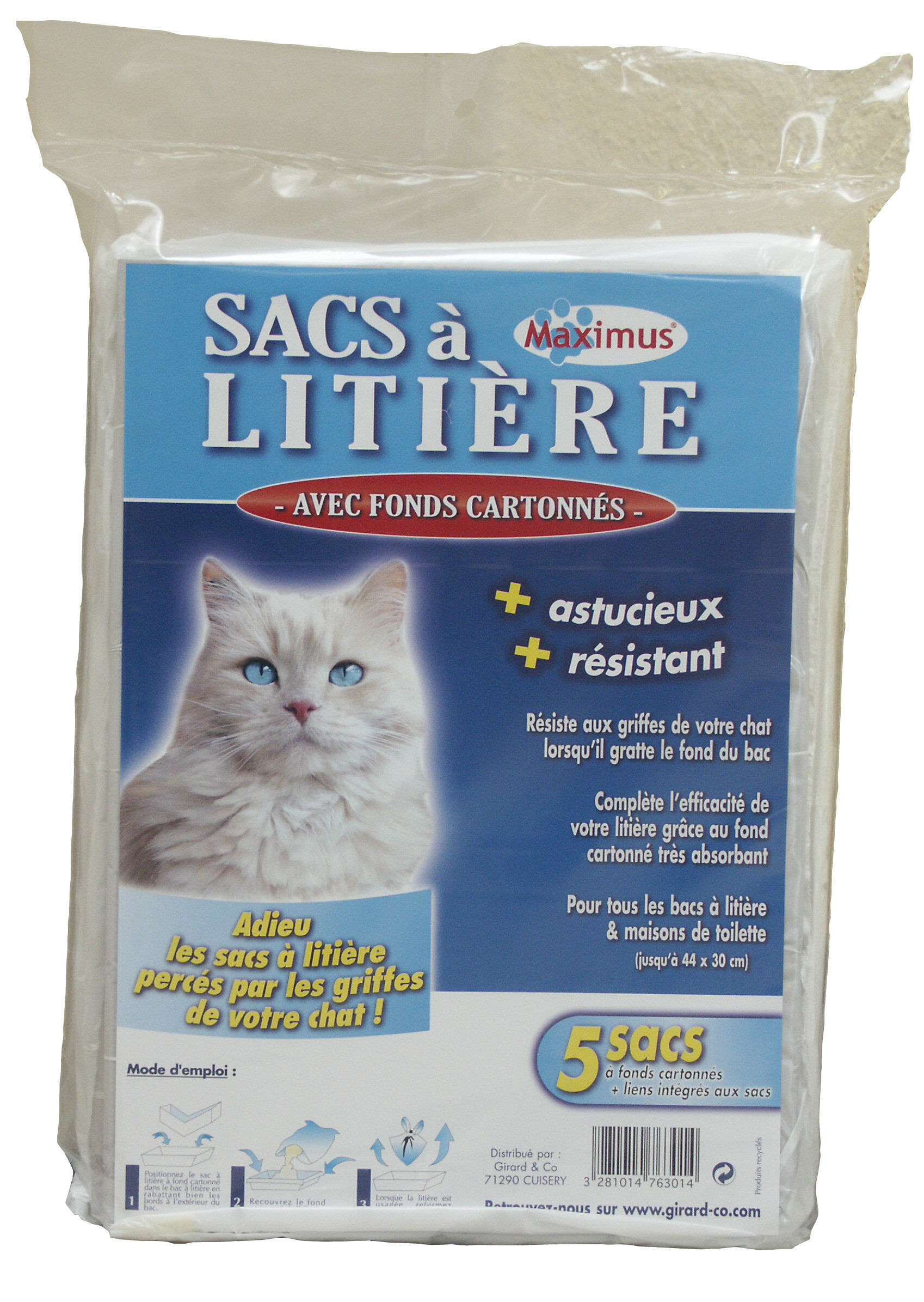 Tyrol - Sacs avec Fond Cartonn&eacute; pour Bac &agrave; Liti&egrave;re - x5 Image num&eacute;ro 1